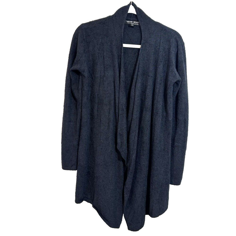 Barefoot Dreams Bamboo Chic Lite Black Calypso Cardigan Wrap Open Front 436 S/M
